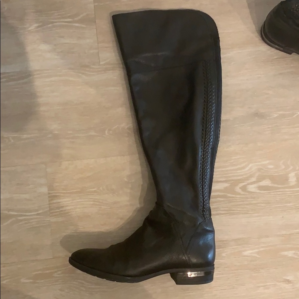 Slightly over the knee leather boots